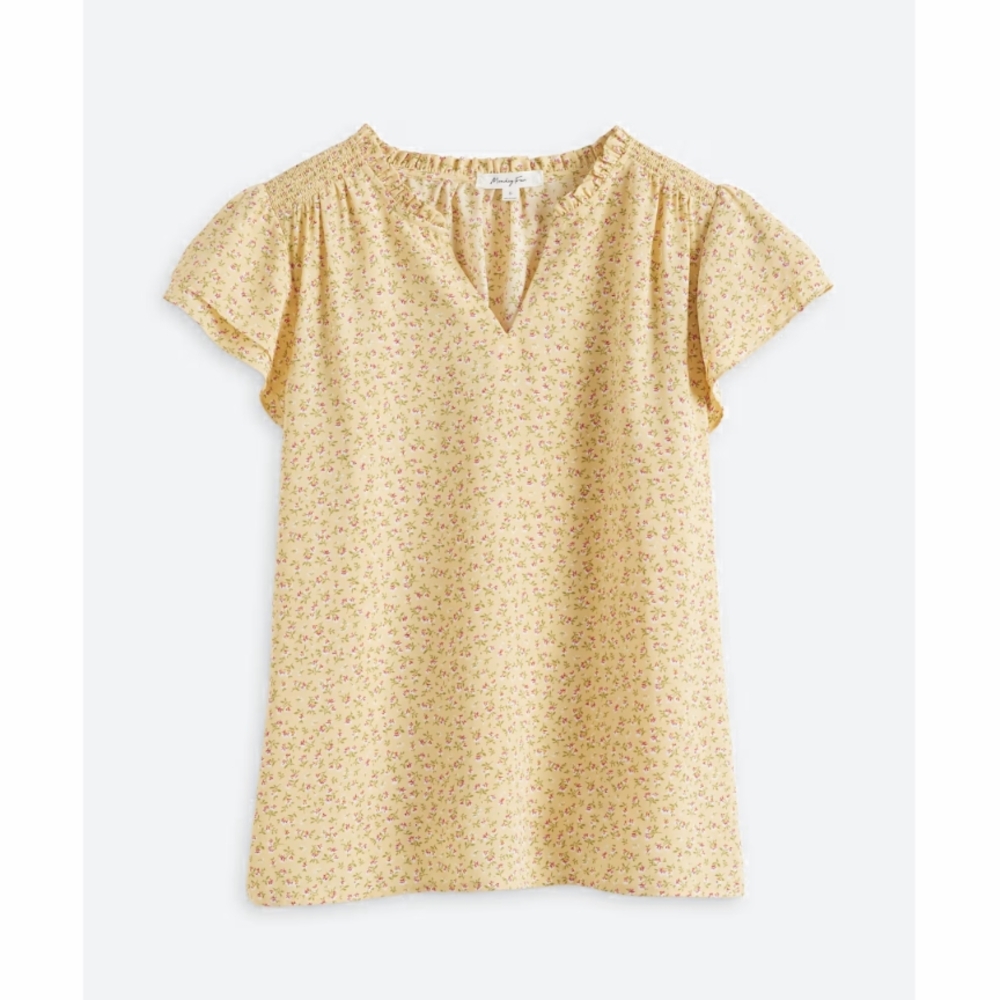 Monday Fun Floral Yellow Women's Top